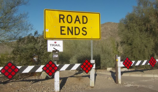 The road ends where the trail head begins!