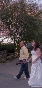 bride and her photographer