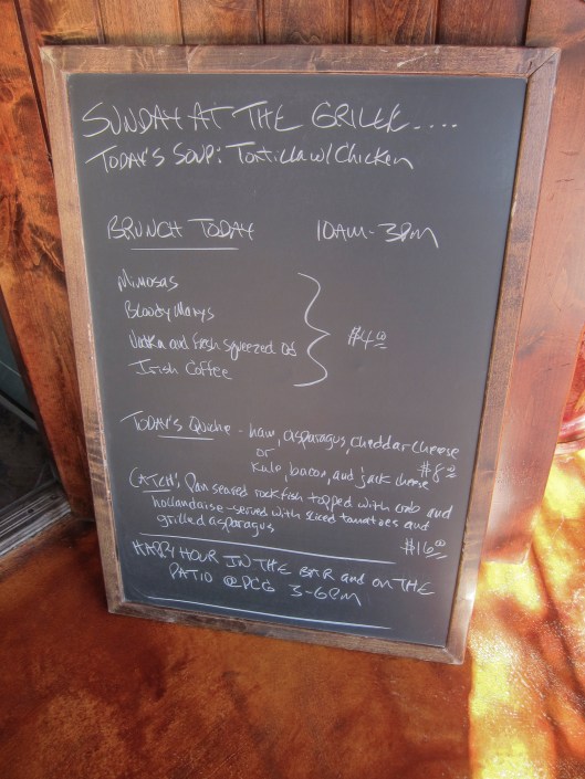 Blackboard with brunch info