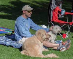 man and two dogs sunday afair