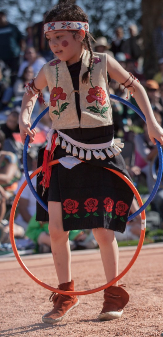 juggling two of five hoops